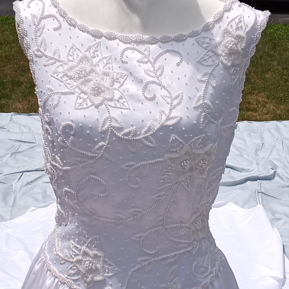 Custom Dressmaker-Made Satin Wedding Dress. - Picture 3 of 10
